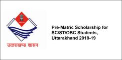 Pre-Matric Scholarship for SC/ST/OBC Students, Uttarakhand 2018-19, Class 9
